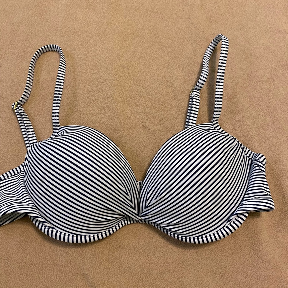 Striped bathing suit top